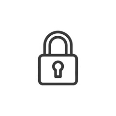 Poster - Minimalist Padlock Icon: Security Symbol in Bold Outline Style