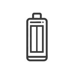 Poster - Minimalist Elevator Icon: Modern Design with Vertical Doors and Handle
