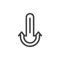 Poster - Dual Directional Arrow Icon: Upward Thrust with Curved Return