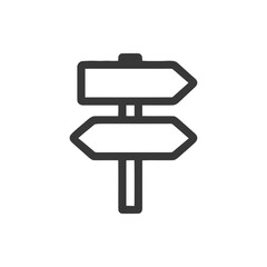 Poster - Minimalist Signpost Icon with Two Arrows on White Background