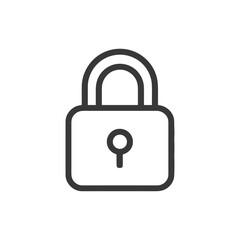 Poster - Bold Outline Padlock Icon on White Background, Security Symbol