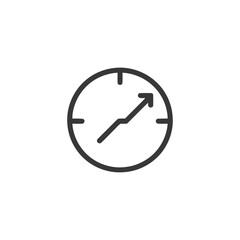 Poster - Rising Clock: Growth Arrow Within Time, Minimalist Icon
