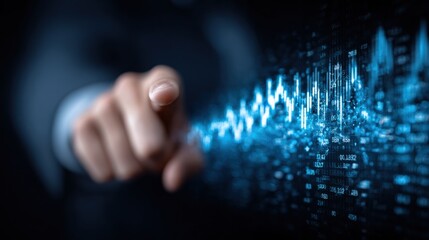 Leinwandbilder - Advanced digital technology concept in a futuristic data analysis environment with glowing blue data streams and holographic interfaces