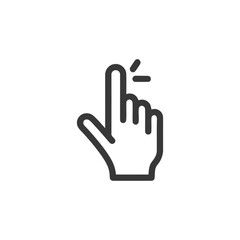 Poster - Finger Tap Icon: Hand Gesture with Index Finger and Touch Effect