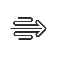 Poster - dynamic arrow icon with motion lines, directional flow design