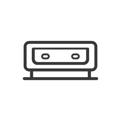 Poster - Minimalist Chest of Drawers Icon: Clean Line Art on White Background
