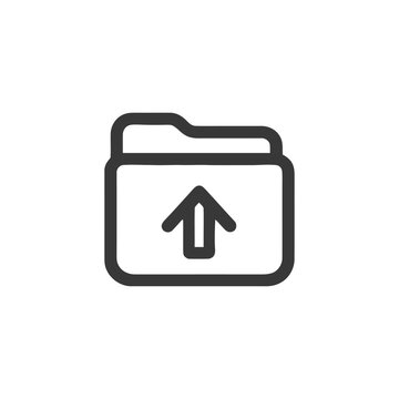 Simple Upload Icon: Folder with Arrow, Clean Design, Minimalist Style