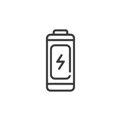 Poster - Minimalist Line Art Battery Icon: Energy Power Symbol