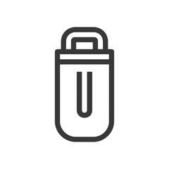 Poster - Minimalist Gray Icon of a USB Flash Drive on White Background
