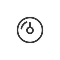 Poster - Minimalist Speedometer Icon: Clean Line Art on White Background