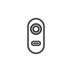 Poster - Minimalist Doorbell Icon: Modern Outline Design on White Background