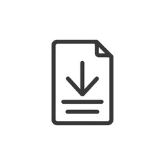 Poster - Download Icon: Simple, Modern Design with Arrow and Lines on White Background