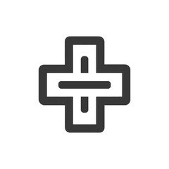 Poster - Bold Medical Cross Icon with Rounded Edges on White