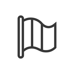 Poster - Simple Flag Icon with Pole, Waving Design, and Bold Outline on White Background
