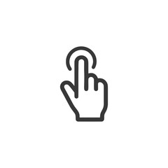 Poster - Finger Tap Icon: Minimalist Hand Gesture for Touchscreen Interaction, Black Outline
