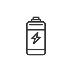 Poster - Battery Icon with Lightning Bolt, Minimalist Design, Energy Concept