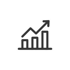 Poster - Ascending Bar Graph with Arrow: Business Growth Icon