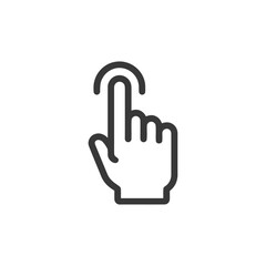 Poster - Simple Hand Cursor Icon with Touch Gesture on White Background