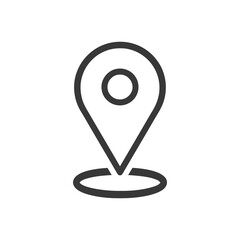 Poster - Minimalist Black Location Pin Icon with Shadow on White Background