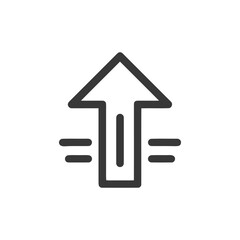 Poster - Ascending Arrow with Horizontal Lines: Minimalist Icon Design on White