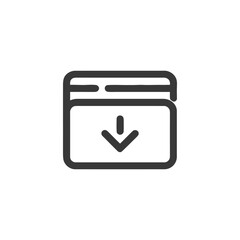 Poster - Minimalist Download Icon: Arrow Pointing Down from File Storage