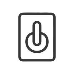 Poster - Minimalist Power Button Icon in Dark Gray Outline on White Background