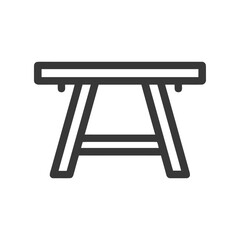 Poster - Minimalist Table Icon: Simple, Bold Outline on White Background