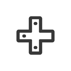Poster - Bold Plus Sign with Rounded Edges and Three Dots, Minimalist Design