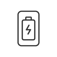 Poster - Battery Charging Icon: Minimalist Design with Lightning Bolt Symbol