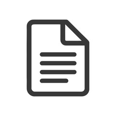 Poster - Simple Dark Gray Document Icon with Folded Corner and Text Lines