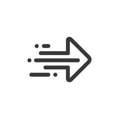 Poster - Dynamic Arrow Icon with Motion Trails on White Background