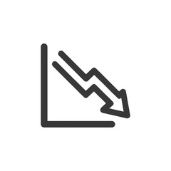 Poster - Declining Graph Icon: Downward Trend, Business Loss, Economic Recession Symbol