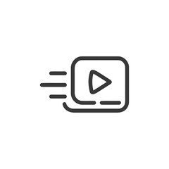 Poster - Dynamic Streaming Icon: Fast Playback with Motion Trails on White
