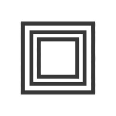 Poster - Concentric Square Design: Minimalist Geometric Art in Gray and White