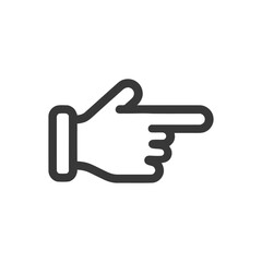 Poster - Bold Outline Hand Pointing Right: Simple, Directional, Graphic Icon on White Background
