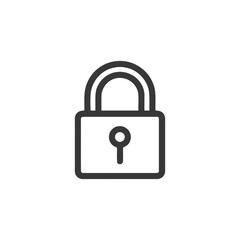 Poster - Simple Gray Padlock Icon on White Background, Security Symbol