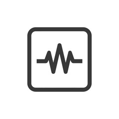 Poster - Minimalist Heartbeat Icon: Dark Gray Waveform in Rounded Square Frame