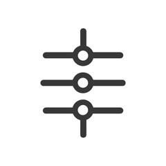 Poster - Graphic Equalizer Icon: Minimalist Design with Horizontal Bars and Circles