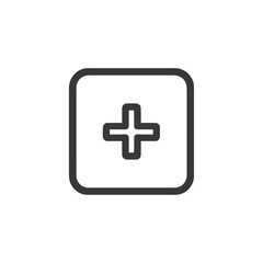 Poster - Bold Plus Sign in Rounded Square, Minimalist Icon Design