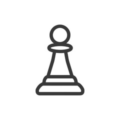 Poster - Minimalist Pawn Icon: Strategic Game Piece in Bold Outline Style