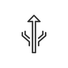 Poster - Minimalist USB Icon: Arrow with Branches, Technology Symbol on White