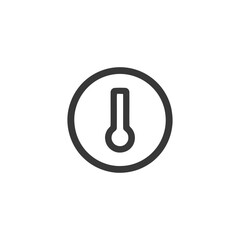 Poster - Minimalist Thermometer Icon: Temperature Measurement, Medical Symbol, Weather Forecast, Isolated on White Background