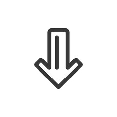Poster - Bold Downward Arrow Icon with Central Line, Modern Design on White