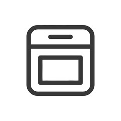 Poster - Minimalist Oven Icon: Rounded Edges, Bold Line, Modern Design