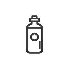 Poster - Minimalist Black Outline Icon of a Bottle with Circle Detail on White Background