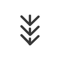 Poster - Three Stacked Downward Arrows, Minimalist Design on White Background