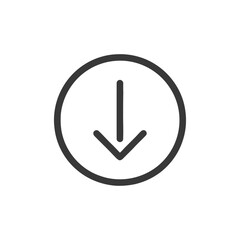 Poster - Downward Arrow Icon in Circle, Minimalist Design, Vector Graphic