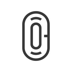 Poster - Minimalist Track Icon: Top View of Running Oval with Lanes in Dark Gray