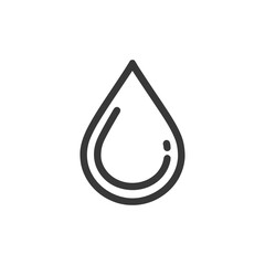 Poster - Minimalist Water Drop Icon with Inner Reflection Detail on White Background
