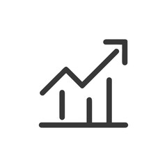 Poster - Ascending Graph Icon: Business Growth and Positive Trend Symbol